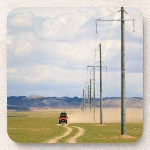 4X4-Fahrzeuge auf einer unbefestigten Straße, Gobi Untersetzer