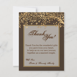 4x5 Carte de remerciements PLAT Gold Foil Automne