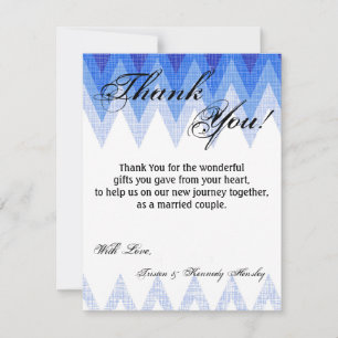 4x5 Carte de remerciements plat Ombre Blue Chevron