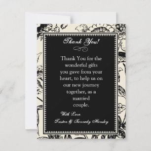 4x5 Carte de remerciements PLAT Toile Florale