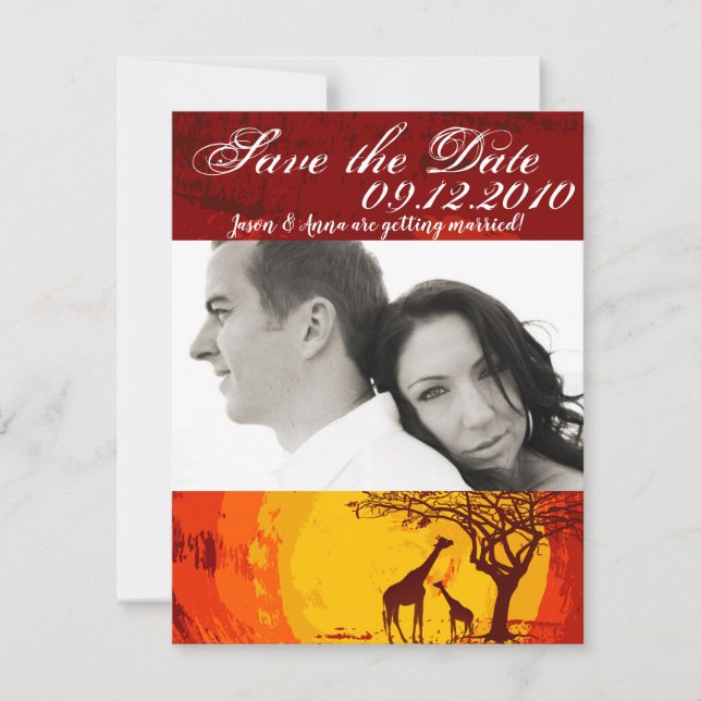 4x5 Enregistrer la carte de date African Safari Gi (Devant)