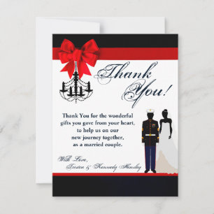 4x5 FLAT Carte de remerciements Marine Uniform Gro