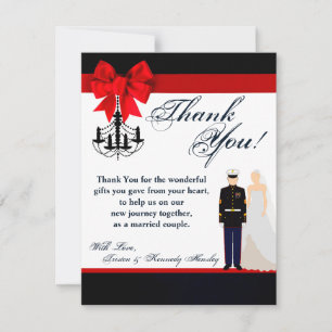 4x5 FLAT Carte de remerciements Marine Uniform Gro
