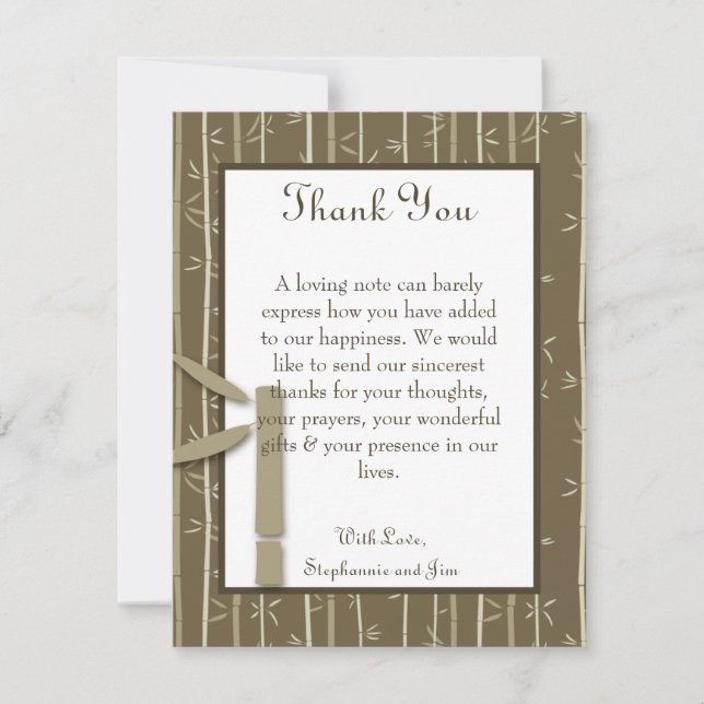 4x5 FLAT Danke Card Bamboo Bliss (Vorderseite)