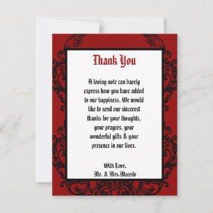 4x5 FLAT Danke Card Crimson Red Verziert Embelli