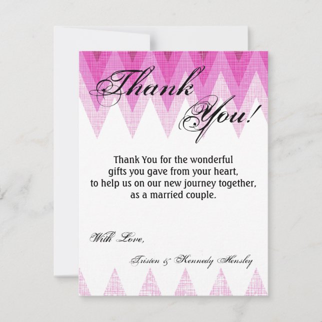 4x5 FLAT Danke Card Ombre Pink Zickzack (Vorderseite)