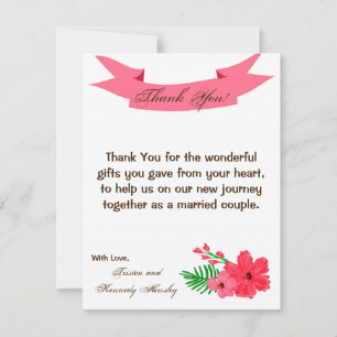 4x5 FLAT Danke Card Spring Hibisken Blume