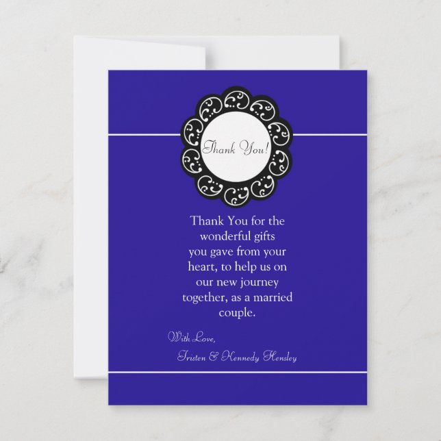 4x5 FLAT Danke Karte Blau & Weiß (Vorderseite)