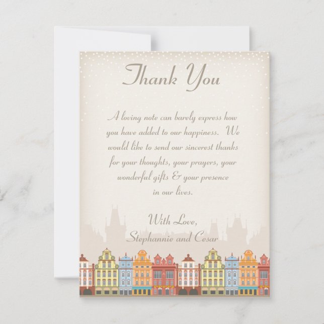 4x5 FLAT Vielen Dank Card Altstadt Weihnachten Einladung (Vorderseite)