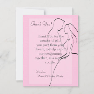 4x5 FLAT Vielen Dank Card Bridge & Groom Pink Dankeskarte