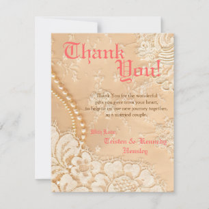 4x5 FLAT Vielen Dank Card Country Lace Viktorianis Dankeskarte