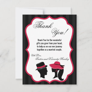 4x5 FLAT Vielen Dank Card Formal Hats Eleganter Re Dankeskarte