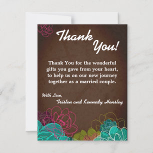 4x5 FLAT Vielen Dank Card Neon Spring Floral Blume Dankeskarte