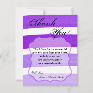 4x5 FLAT Vielen Dank Card Ombre Stripe Lila Linie Dankeskarte