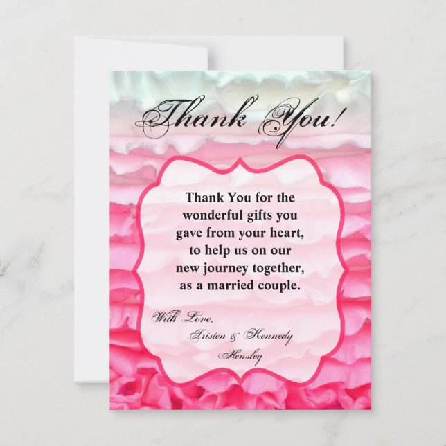 4x5 FLAT Vielen Dank Card Ombre Stripe Pink Zucker Dankeskarte (Vorderseite)