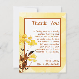 4x5 FLAT Vielen Dank Karte Mustard Yellow Poppy Fl
