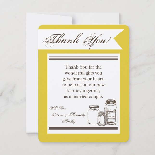 4x5 PLAT Carte de remerciements Mason Jar Pays Rus (Devant)