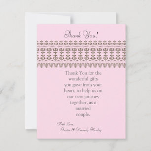 4x5 PLAT Carte de remerciements rose dentelle flor