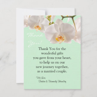 4x5 PLAT Carte de remerciements vert et orchidée