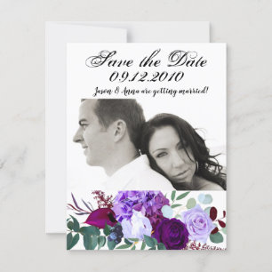 4x5 Save the Date Card Lavendel Hibisken auf "Whit Einladung