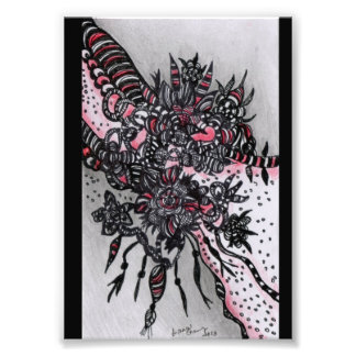 4x6 ACEO. Drucken. Rot und Schwarz Fotodruck