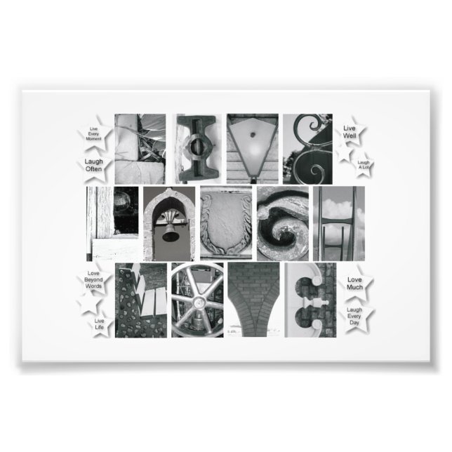 4x6 Alphabet Letter Fotografie Live-Lagh Liebe (Vorne)