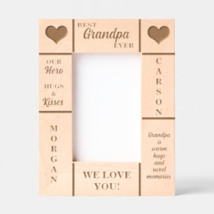 4x6 BEST Opa je Großkinder Namen Etched Frame Geätzte Rahmen