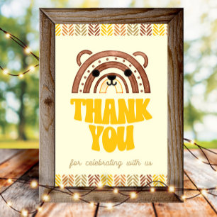 4x6 Danke Boho Wald Bär Geburtstag Poster