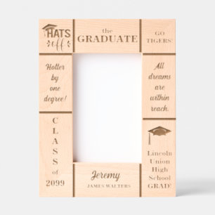 4x6 Graduate Class of Individuelle Name Year Portr Geätzte Rahmen