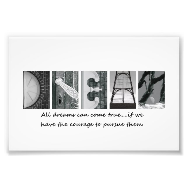 4x6 Lettres de photographie par alphabet de rêve (Devant)