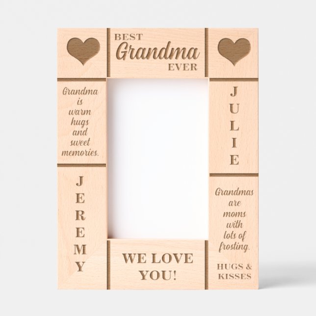 4x6 Meilleure grand-mère Jamais petits noms cadre  (Recto)