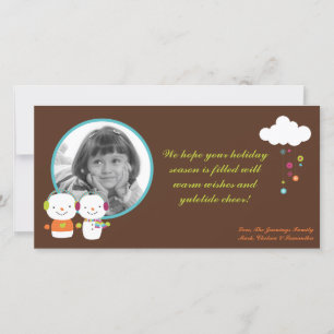 4x8 Carte de Noël moderne Snowman Snow Flake