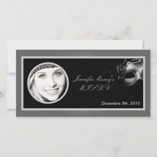 4x8 Mis XV Silver Black Party Ankündigung