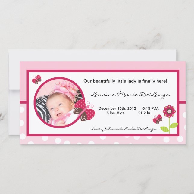 4x8 Photo Faire-part de naissance Berry Garden Lad (Devant)