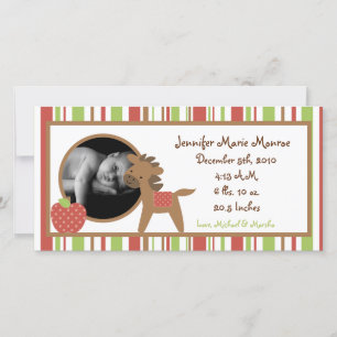 4x8 Red Barn Farm Birth Ankündigung