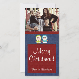 4x8 Weihnachtskids-FOTO-Karte Feiertagskarte