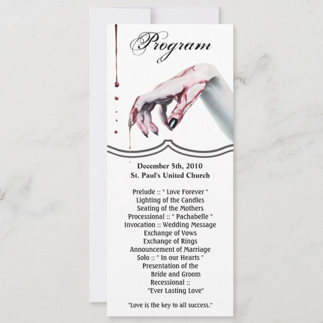 4x9.25 Cartes de programme Bvzombie sang drip vamp (Devant)