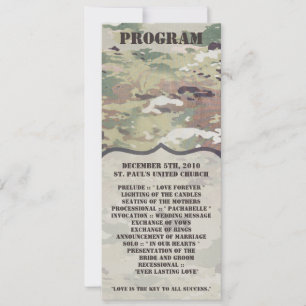 4x9.25 Cartes de programme Camofla uniforme de l'a