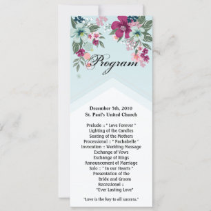 4x9.25 Cartes de programme Fleur tropicale sur Blu