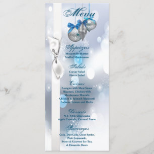4x9.25 Karten mit Menü Ornamente Schneeflocken Sch