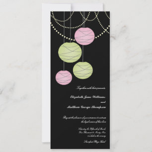 4x9 Longue Mariage de papier vert Invitation