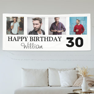 4x Foto Collage Happy Birthday Banner