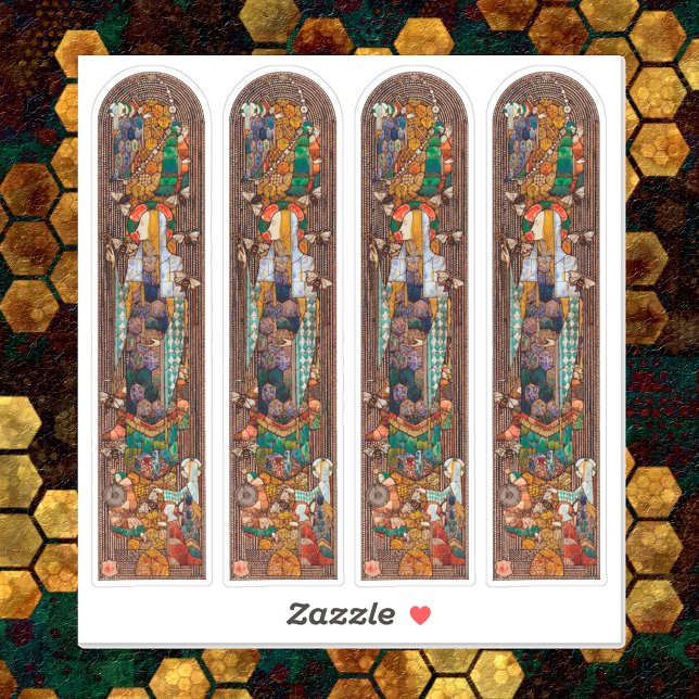 4xStained Glass Window Design of St. Gobnait  Aufkleber (Von Creator hochgeladen)