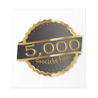5000 FINDS GEOCACHING ACHIEVEMENT AWARD NOTIZBLOCK