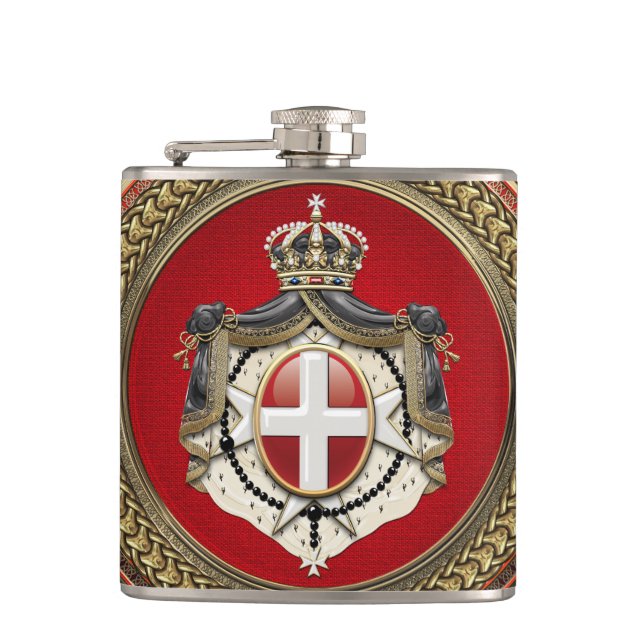 [500] Beschluss Maltas - SMOM-Wappen Flachmann (Vorderseite)