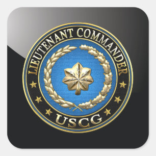 [500] CG: Befehlshaber des Lieutenant Commander (L Quadratischer Aufkleber