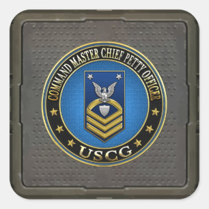 [500] CG: Chief Petty Officer (CMC) des Kommandos Quadratischer Aufkleber