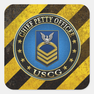 [500] CG: Chief Petty Officer (CPO) Quadratischer Aufkleber