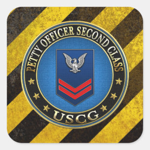 [500] CG: Petty Officer Second Class (PO2) Quadratischer Aufkleber