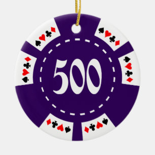 500 Dollar Poker Chip Keramikornament